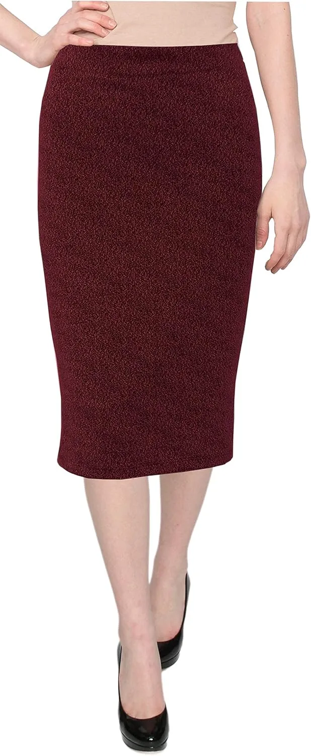 Baby'O Made in The USA Women's Pencil Skirt | Knee Length Pencil Skirt | Tailored Fit Bodycon Stretch Modest Pencil Skirts