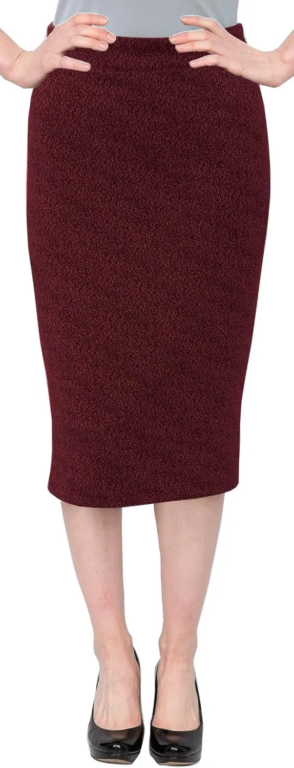Baby'O Made in The USA Women's Pencil Skirt | Knee Length Pencil Skirt | Tailored Fit Bodycon Stretch Modest Pencil Skirts