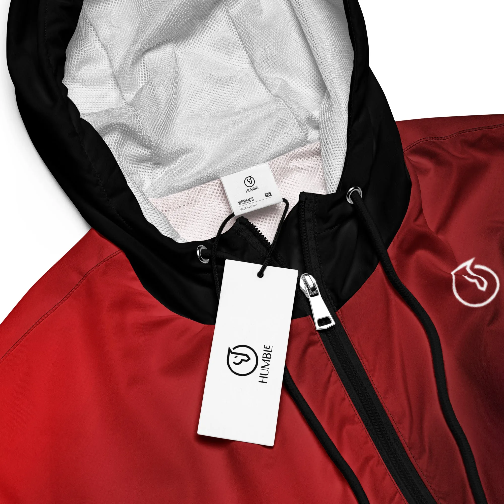 Humble Sportswear™ Women's Fire Red Cropped Windbreaker