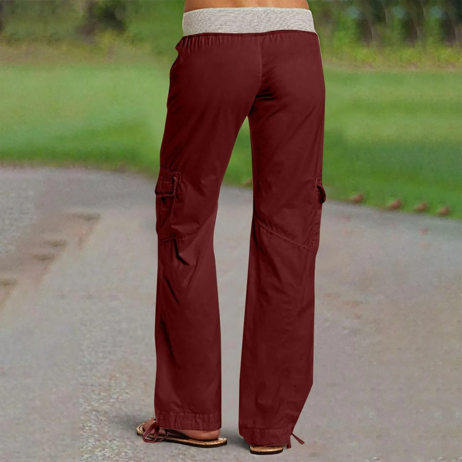 Low Rise Pants for Women, Cargo Pants Women, Casual, Drawstring, Straight Leg, Hiking Pants, Y2k, Trendy Trousers