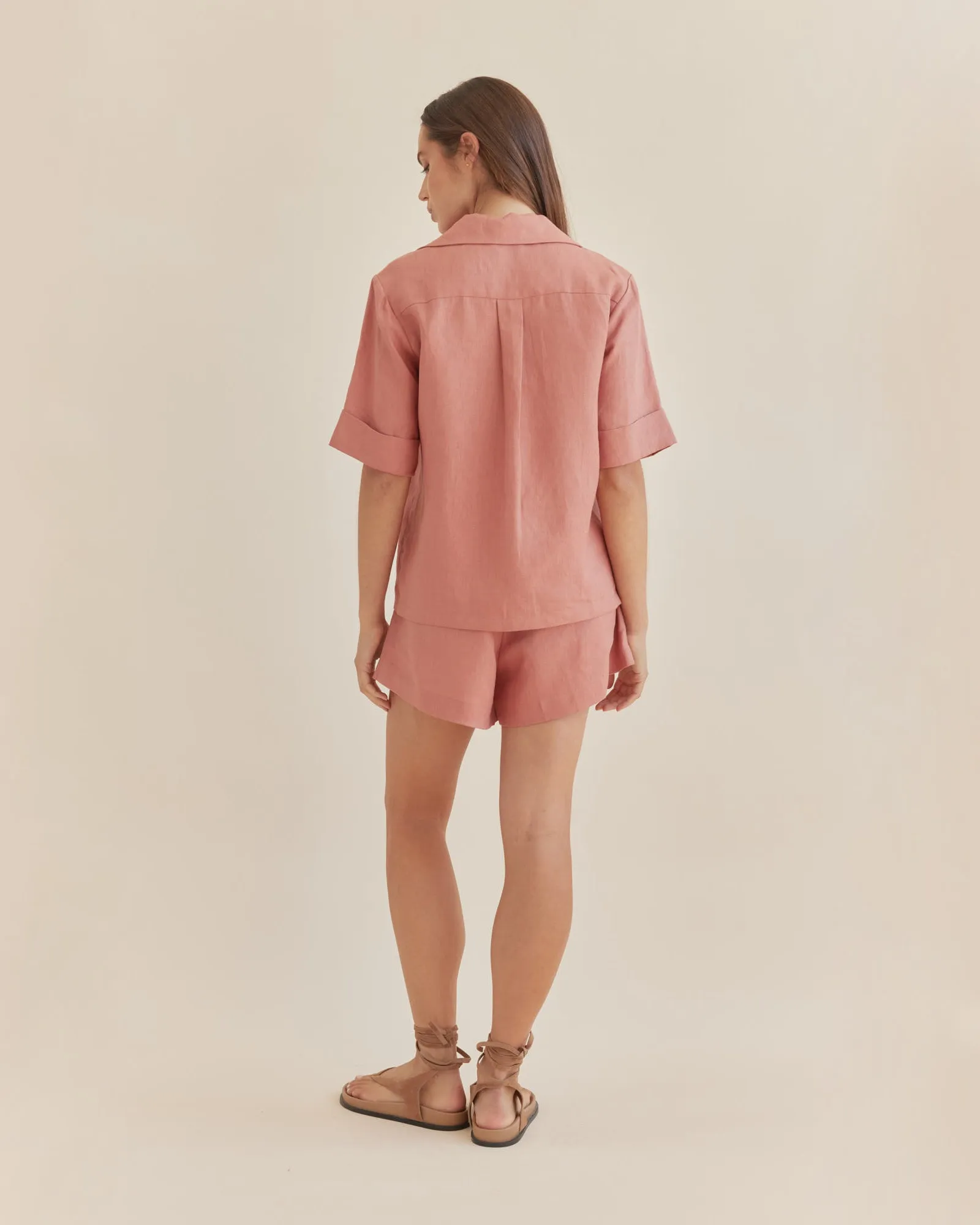 Maelle Linen Shirt - Dusty Pink