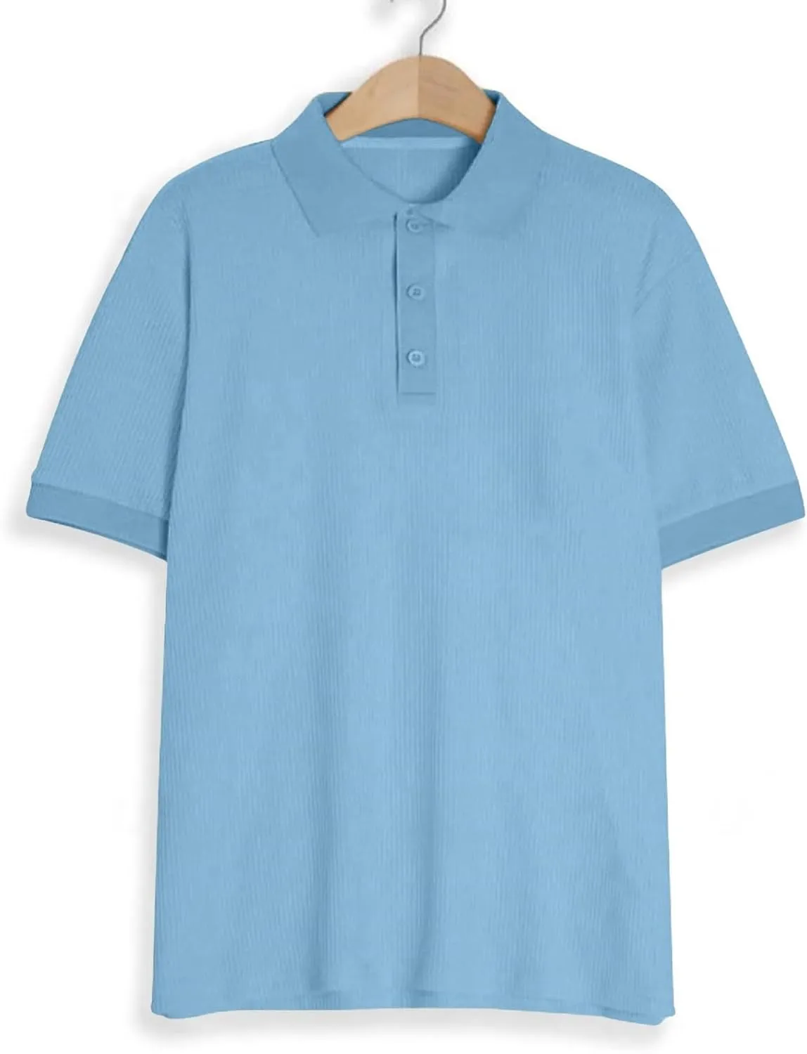 Men's Waffle Knit Polo Shirts Summer Short Sleeve Texture Lightweight Golf Shirts Sweater Muscle T-Shirt Tops