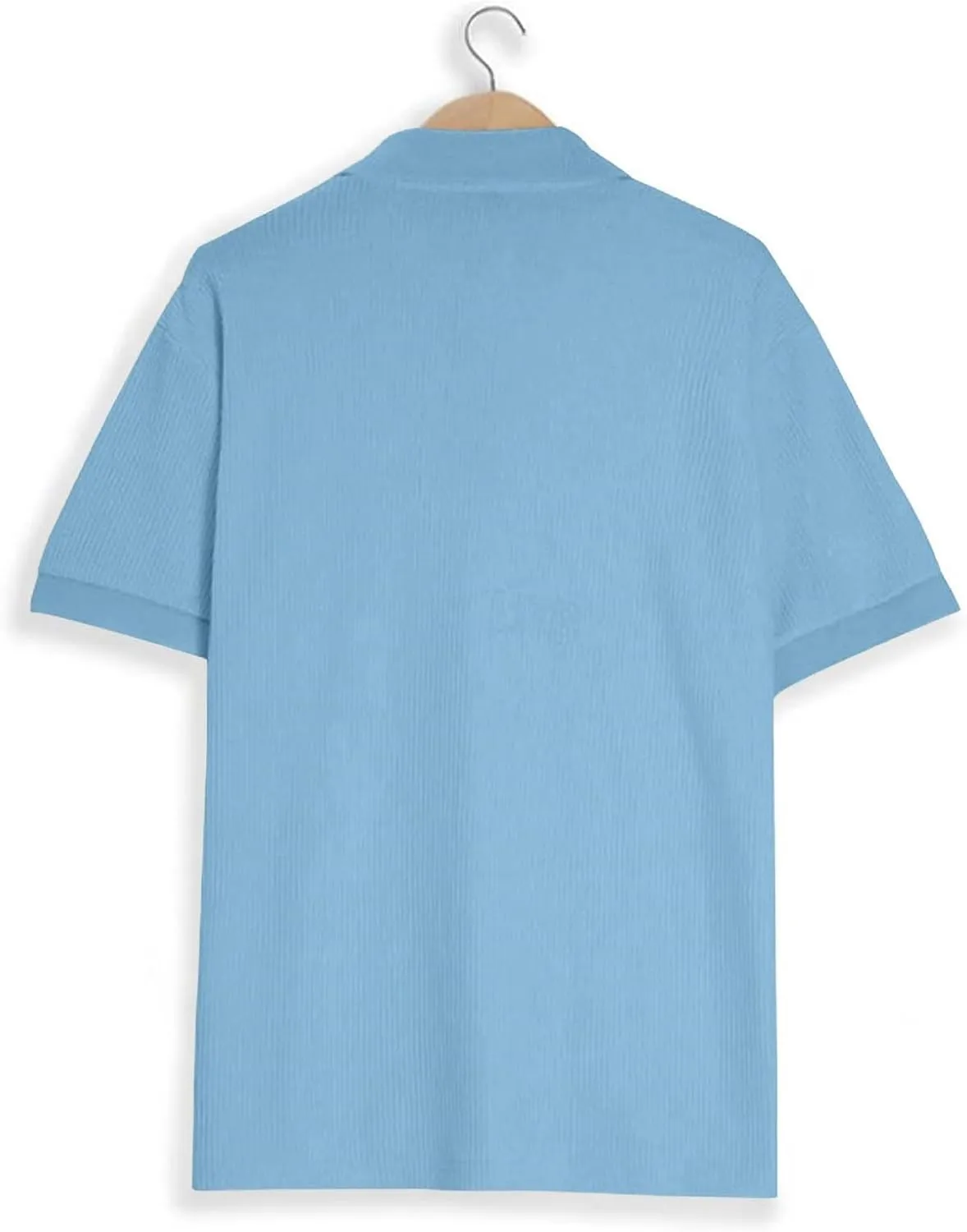 Men's Waffle Knit Polo Shirts Summer Short Sleeve Texture Lightweight Golf Shirts Sweater Muscle T-Shirt Tops
