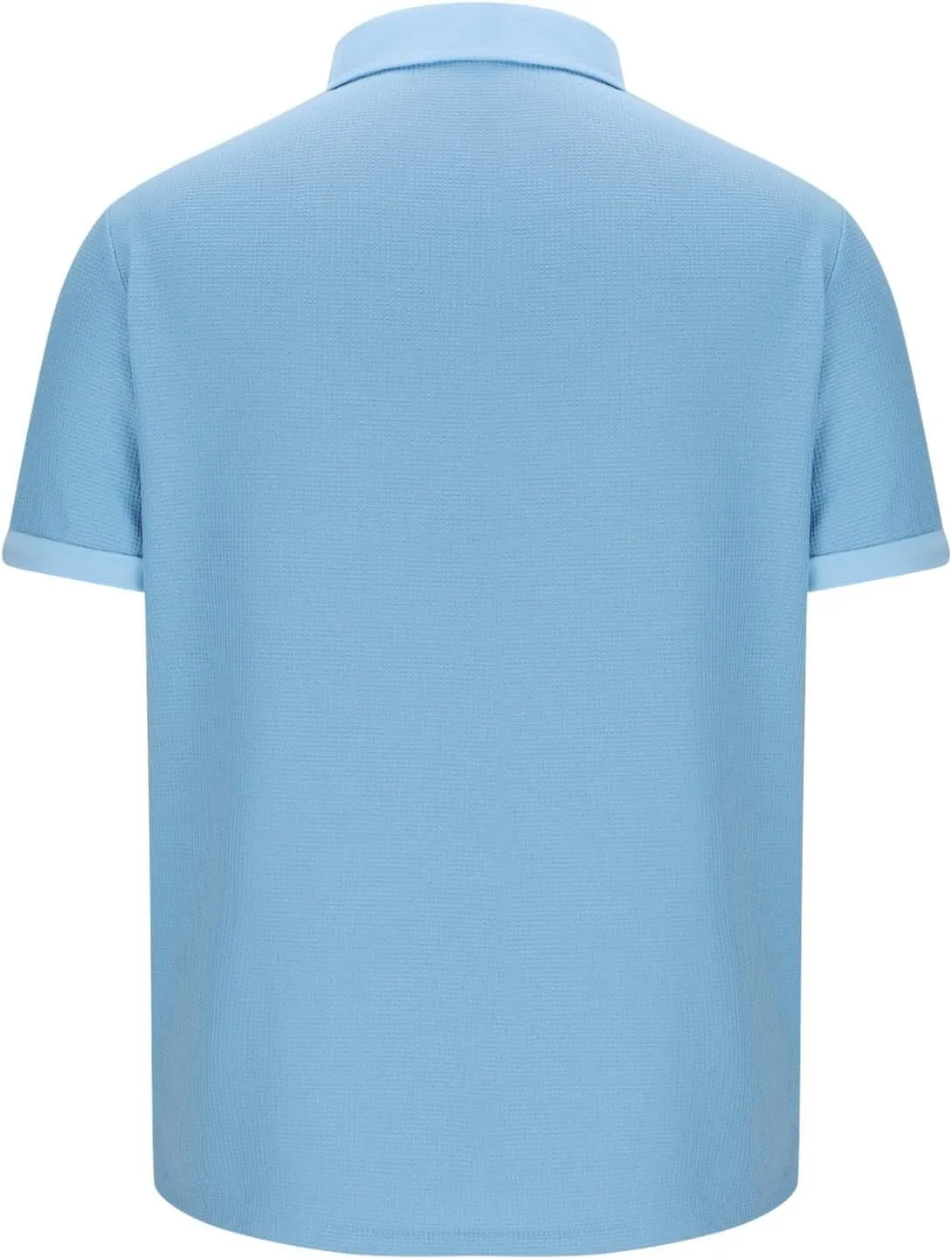 Men's Waffle Knit Polo Shirts Summer Short Sleeve Texture Lightweight Golf Shirts Sweater Muscle T-Shirt Tops