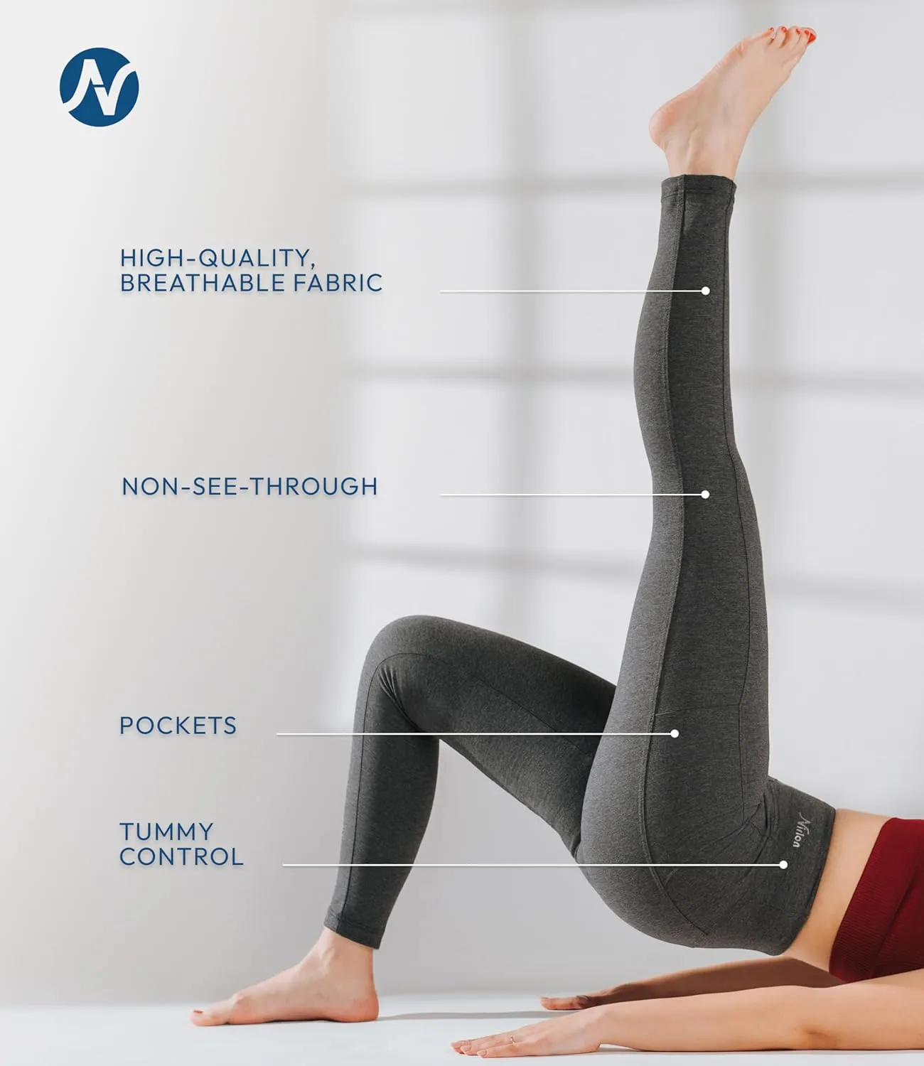 Nirlon Women's Leggings with Pockets High Waisted Workout Yoga Pants
