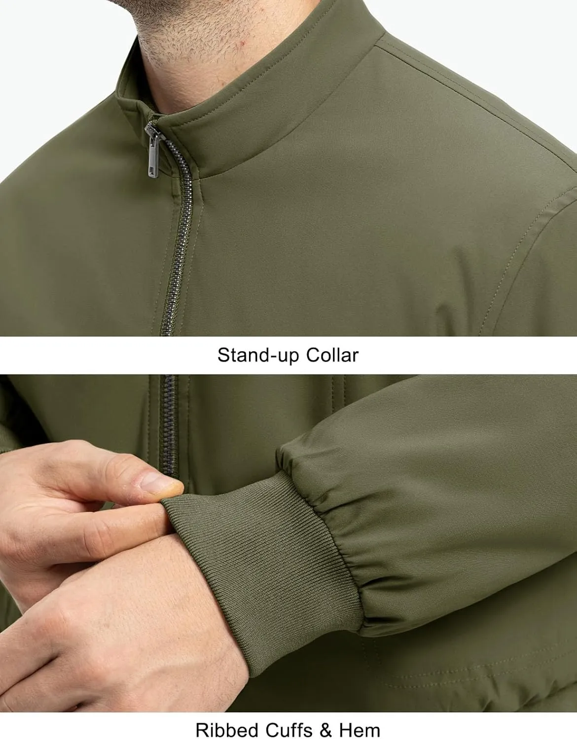 Rdruko Men's Winter Lightweight Bomber Jackets Windbreaker Golf Casual Fall Water Resistant Stylish Quilted Coat