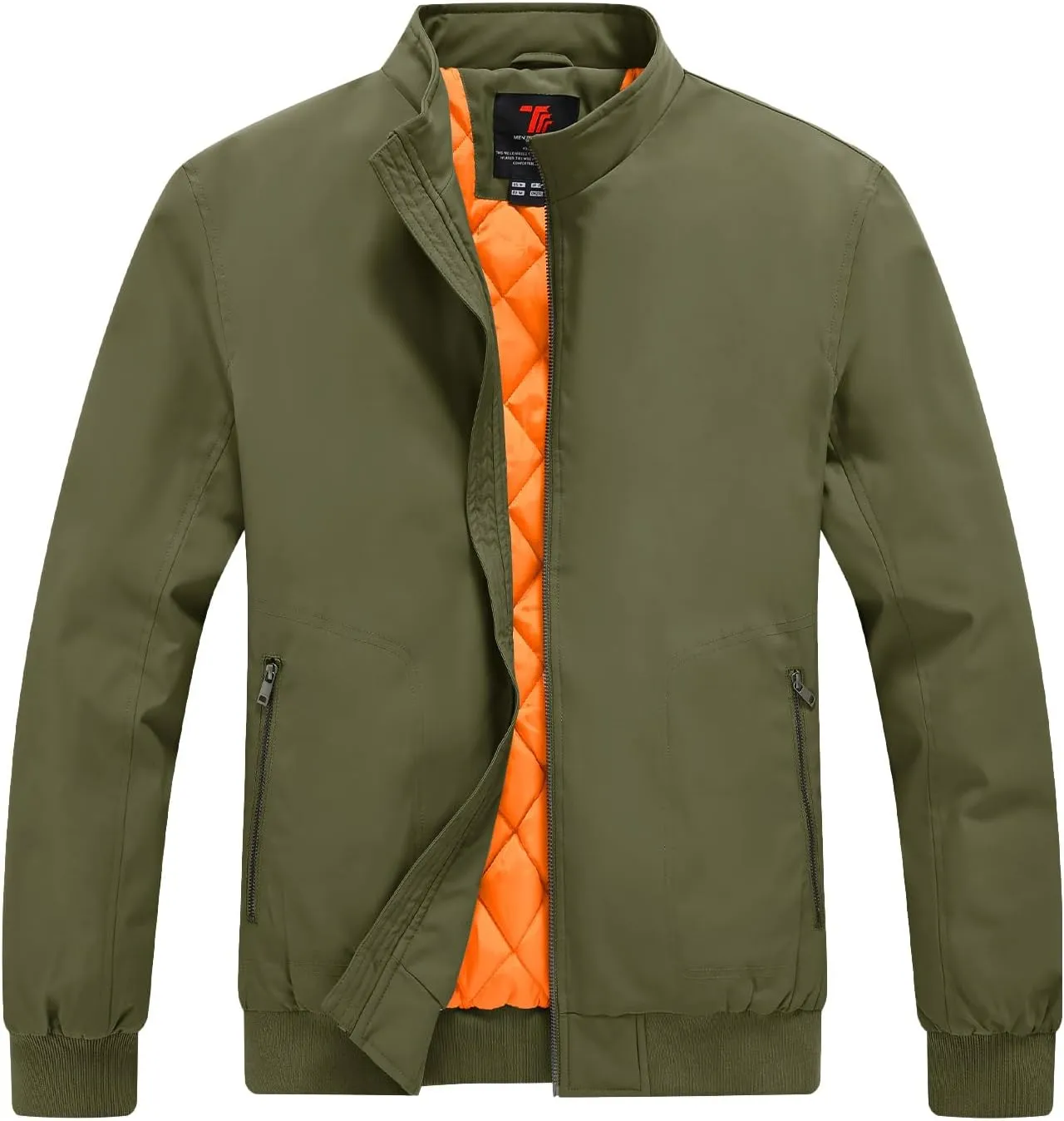 Rdruko Men's Winter Lightweight Bomber Jackets Windbreaker Golf Casual Fall Water Resistant Stylish Quilted Coat