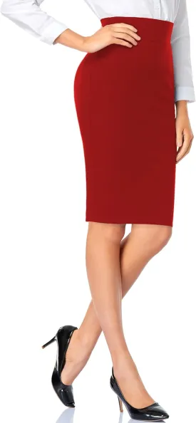 Tapata Womens Pencil Skirts Stretch Office Work Skirt Knee Length High Waist Midi Ponte Bodycon for Business Casual