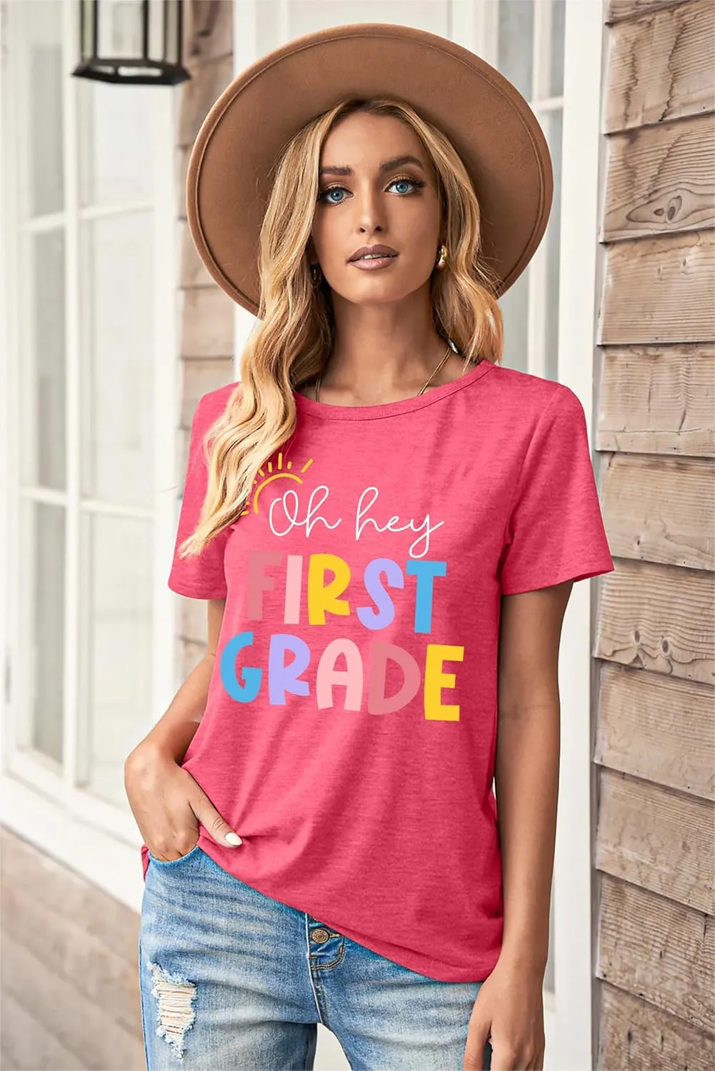 Teacher Shirt Women in My Teacher Era T Shirt Funny Teacher Graphic Tees Short Sleeve T-Shirt Teacher Gifts Tops