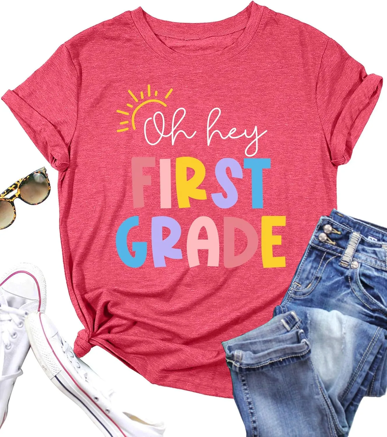 Teacher Shirt Women in My Teacher Era T Shirt Funny Teacher Graphic Tees Short Sleeve T-Shirt Teacher Gifts Tops