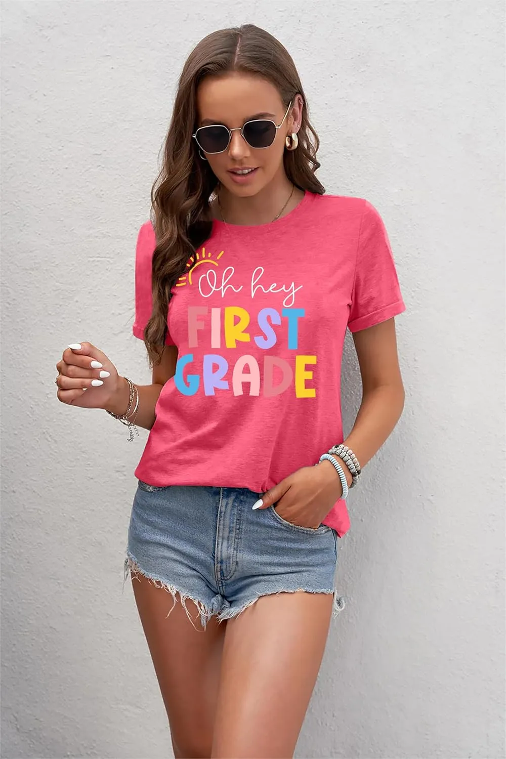 Teacher Shirt Women in My Teacher Era T Shirt Funny Teacher Graphic Tees Short Sleeve T-Shirt Teacher Gifts Tops