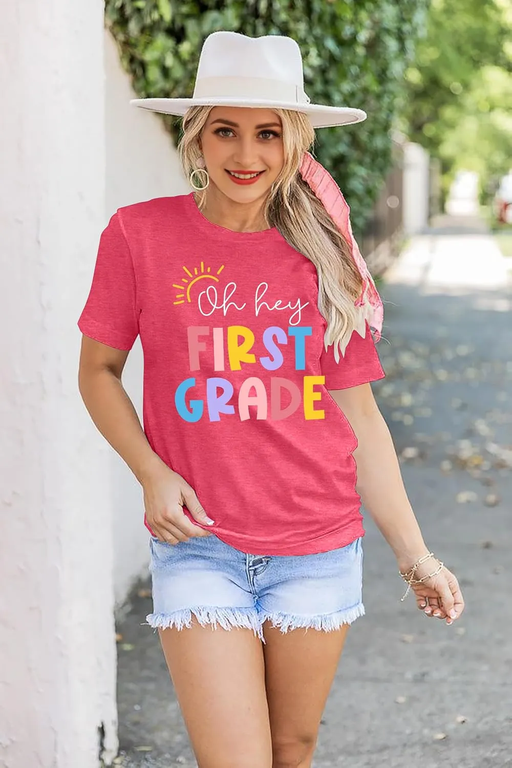 Teacher Shirt Women in My Teacher Era T Shirt Funny Teacher Graphic Tees Short Sleeve T-Shirt Teacher Gifts Tops