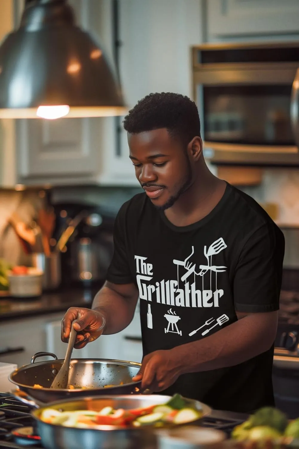 The Grillfather Funny T-Shirt BBQ Meat Grill Cooking Joke Tee Gifts for Dad Grandpa Men T Shirt