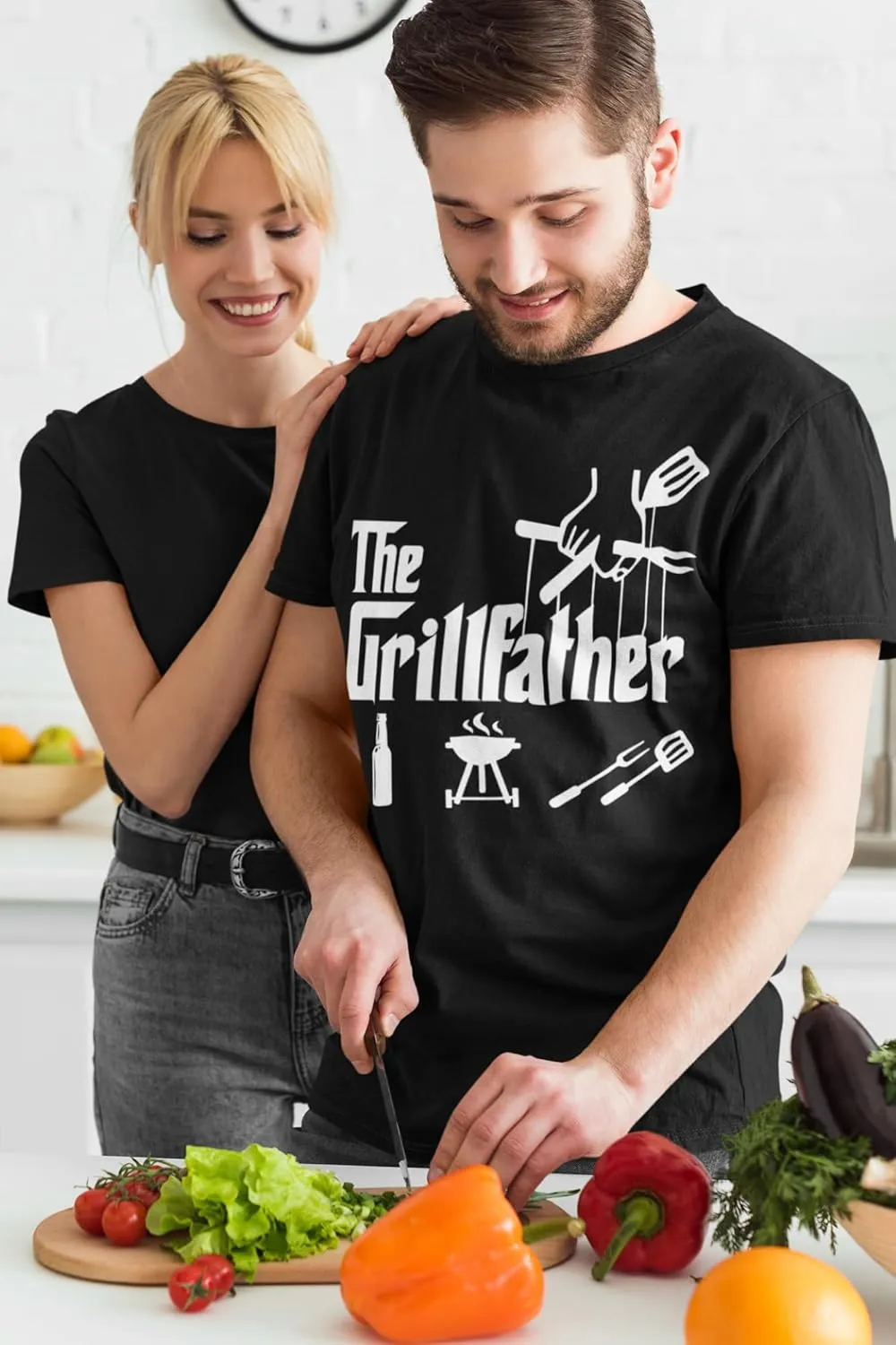 The Grillfather Funny T-Shirt BBQ Meat Grill Cooking Joke Tee Gifts for Dad Grandpa Men T Shirt