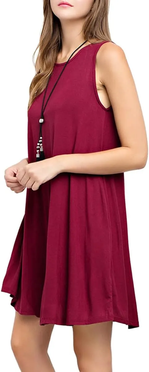 TOPONSKY Women's Casual T-Shirt Long Sleeve Swing Dress