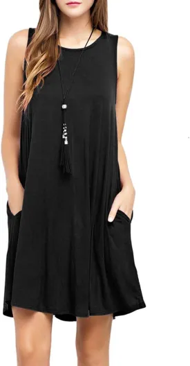 TOPONSKY Women's Casual T-Shirt Long Sleeve Swing Dress
