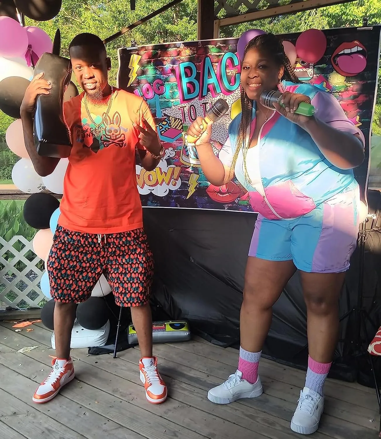 UOUA Women's 80s Color Block Outfits 2 Piece Tracksuit 90s Party Costume Summer Zip Up Windbreaker & Short Sets