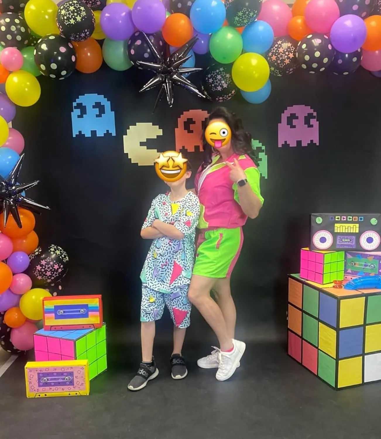 UOUA Women's 80s Color Block Outfits 2 Piece Tracksuit 90s Party Costume Summer Zip Up Windbreaker & Short Sets