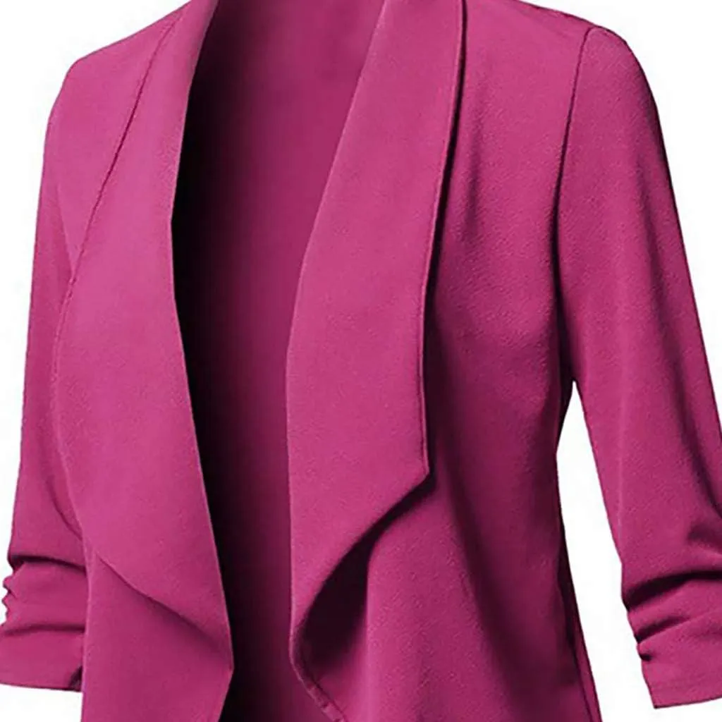 Women Business Blazers 2024 Trendy Casual Cropped Blazer Jacket Petite Open Front Office Cardigan Stylish Womens Coats