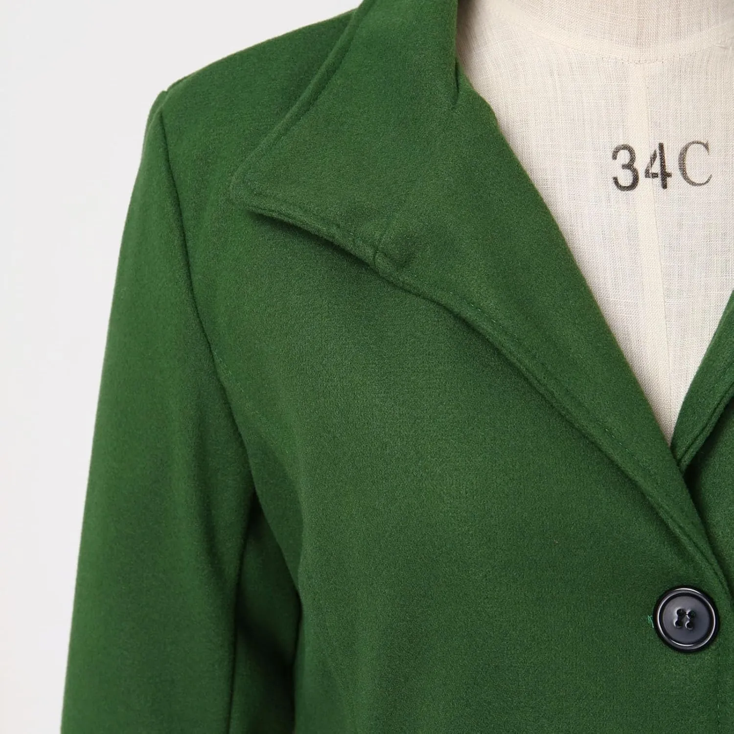 Women's Elegant Blazers Single Breasted Coat 2024 Winter Mid Woolen Overcoat Work Office Pea Jackets Overcoats