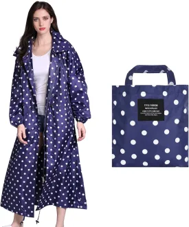 Womens Long Raincoats Waterproof Rain Jacket Lightweight Breathable Hooded Windbreaker