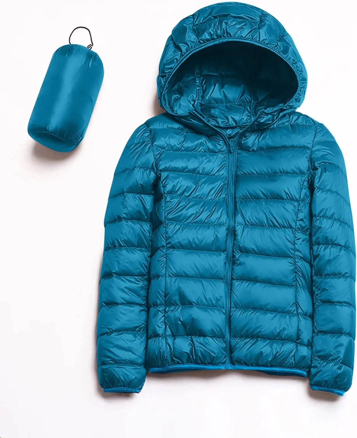Womens Puffer Jacket 2024 Winter Warm Packable Down Jacket Lightweight Slim Fit Hooded Jacket Short Duck Down Coat